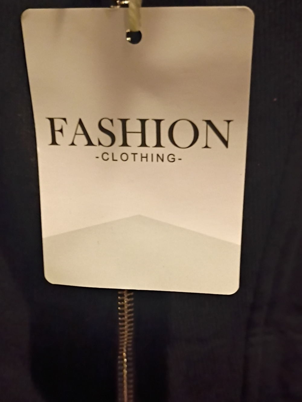 FASHION Clothing Black Dress w Silver Zippered Front and Side Slits